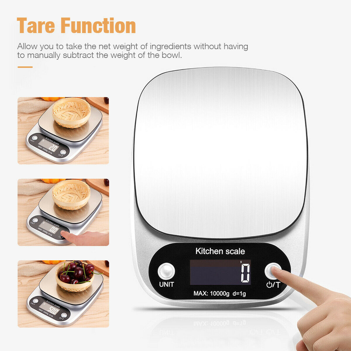 Digital Kitchen Food Scale – 22lbs/1g Precision Stainless Steel Diet & Postal Weight Balance