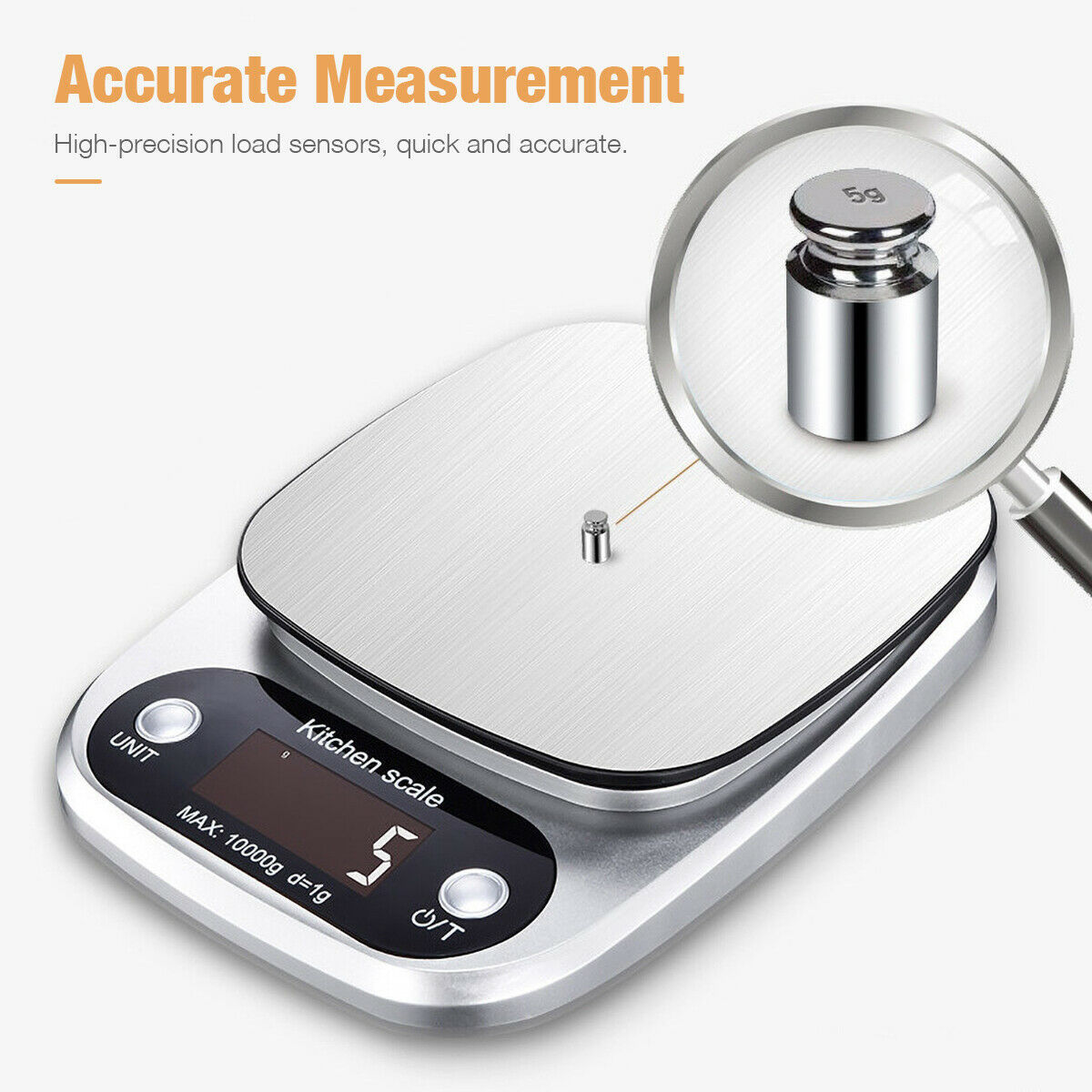 Digital Kitchen Food Scale – 22lbs/1g Precision Stainless Steel Diet & Postal Weight Balance