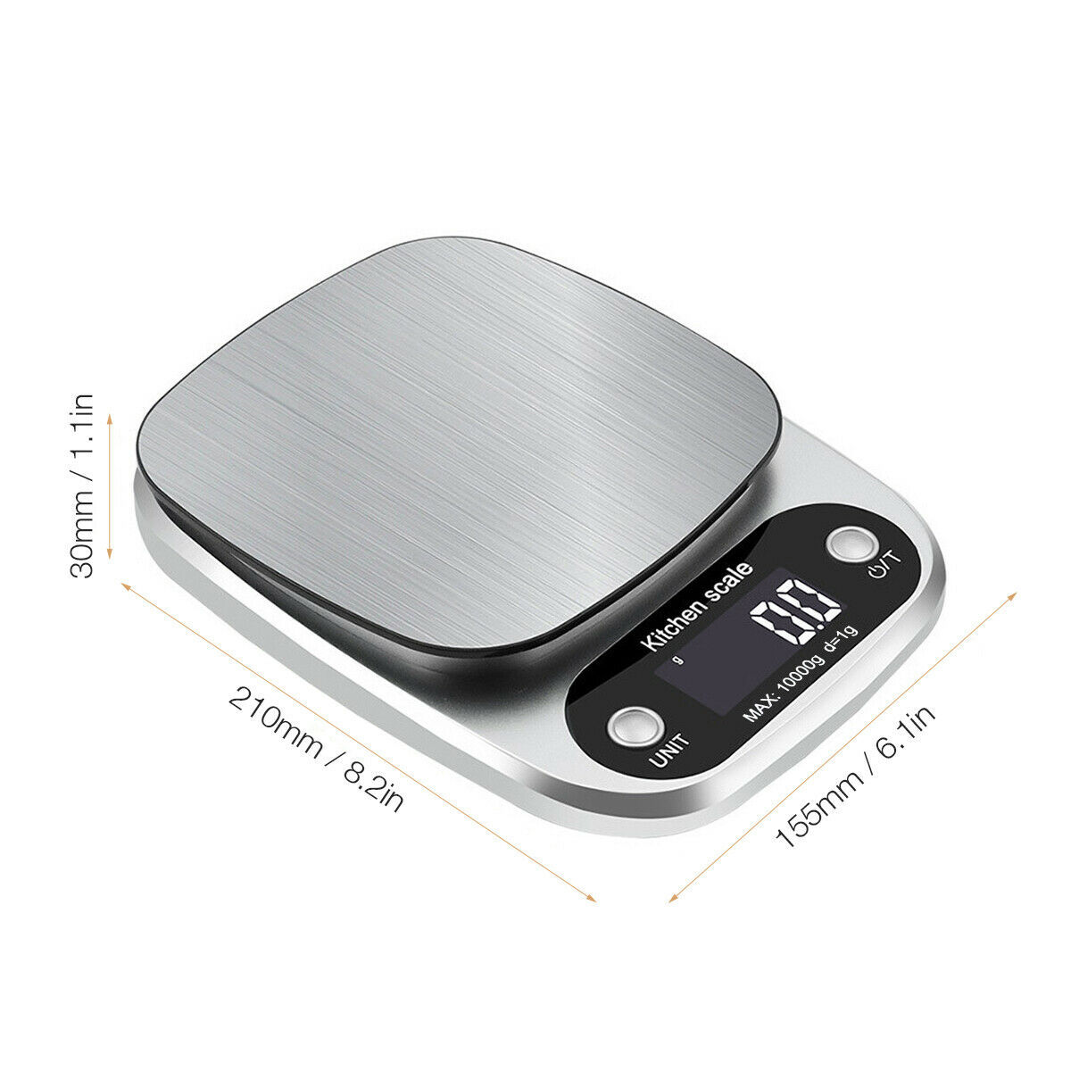 Digital Kitchen Food Scale – 22lbs/1g Precision Stainless Steel Diet & Postal Weight Balance
