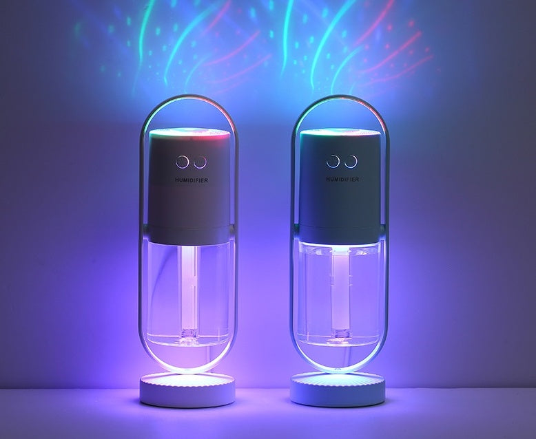 Magic Shadow USB Humidifier with Night Light – Mini Ultrasonic Air Purifier for Home, Car & Office