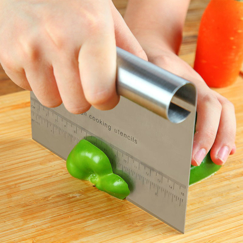 Stainless Steel Dough Scraper with Scale – Pastry, Pizza, Cake & Baking Tool