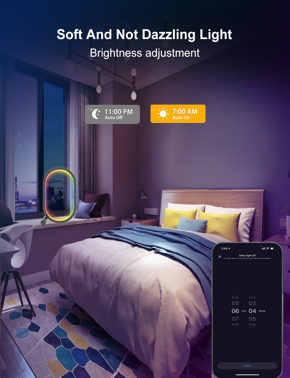 Smart RGB Ambience Light – App & Remote Controlled Mood Lamp for Gaming, Bedroom, Desk & Home Decor