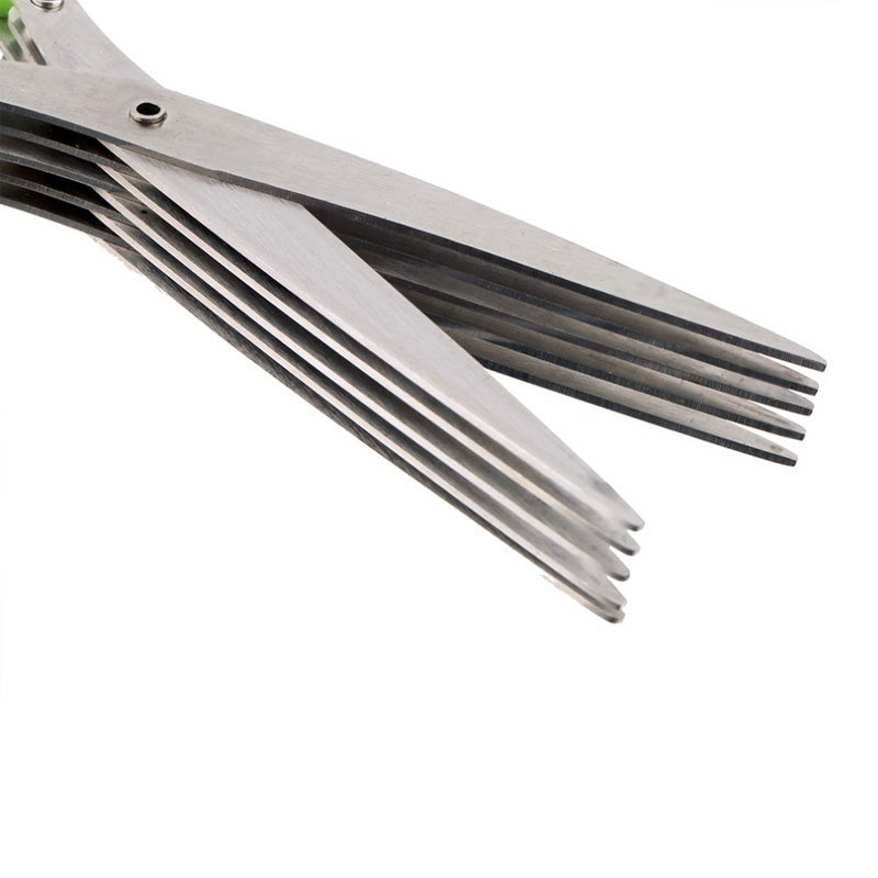5-Blade Herb Scissors – Stainless Steel Green Onion Cutter for Herbs, Seaweed & Spices | Multipurpose Kitchen Gadget