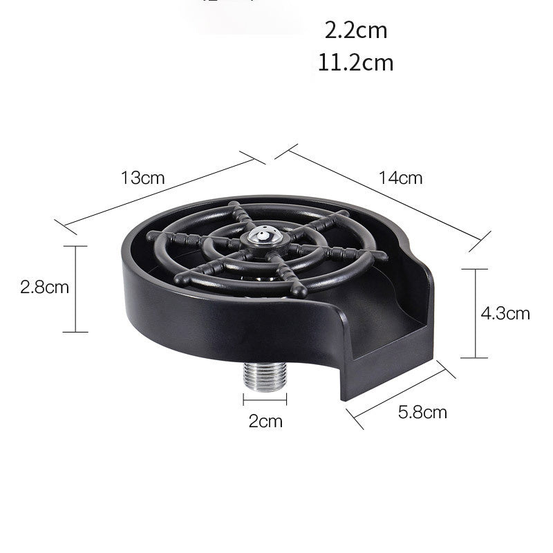 Automatic High-Pressure Cup Rinser for Sink – Stainless Steel Bar Glass Washer for Kitchen, Coffee Pitchers, and Counter Use