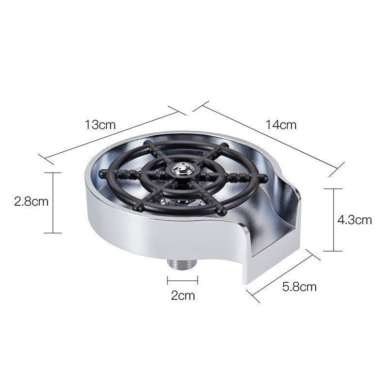 Automatic High-Pressure Cup Rinser for Sink – Stainless Steel Bar Glass Washer for Kitchen, Coffee Pitchers, and Counter Use