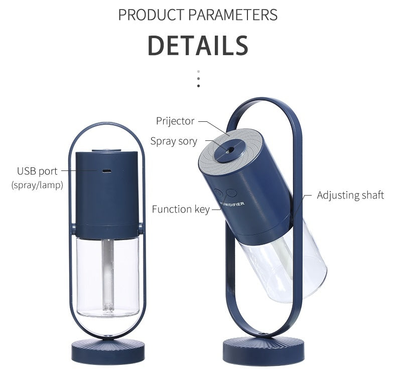 Magic Shadow USB Humidifier with Night Light – Mini Ultrasonic Air Purifier for Home, Car & Office