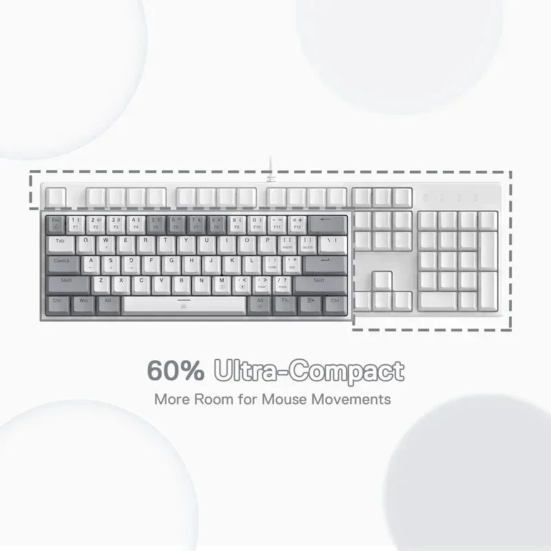 Top! Redragon K617 Fizz 60% Wired RGB Gaming Keyboard, 61 Keys Hot-Swap Compact Mechanical Keyboard Red Switch