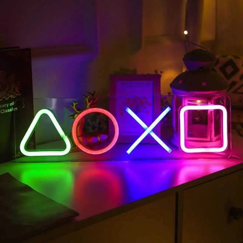 Custom Game Icon Neon Sign – LED Wall Light for Gamers | Playstation-Inspired RGB Decor for Room, Bar, or Gaming Setup