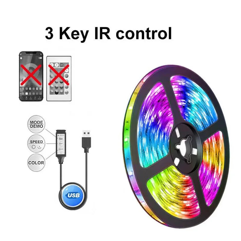 Bluetooth RGB LED Strip Lights – 5050 SMD Flexible Tape with App & Remote Control | TV Backlight & Gaming Room Decor