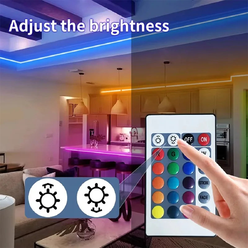 Bluetooth RGB LED Strip Lights – 5050 SMD Flexible Tape with App & Remote Control | TV Backlight & Gaming Room Decor