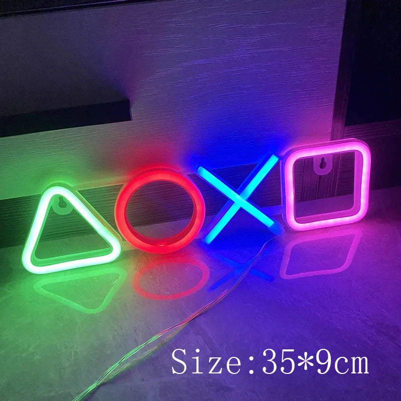 Custom Game Icon Neon Sign – LED Wall Light for Gamers | Playstation-Inspired RGB Decor for Room, Bar, or Gaming Setup