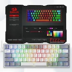 Top! Redragon K617 Fizz 60% Wired RGB Gaming Keyboard, 61 Keys Hot-Swap Compact Mechanical Keyboard Red Switch