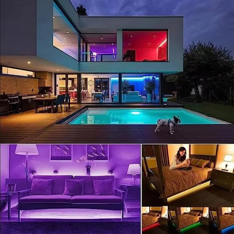 Bluetooth RGB LED Strip Lights – 5050 SMD Flexible Tape with App & Remote Control | TV Backlight & Gaming Room Decor