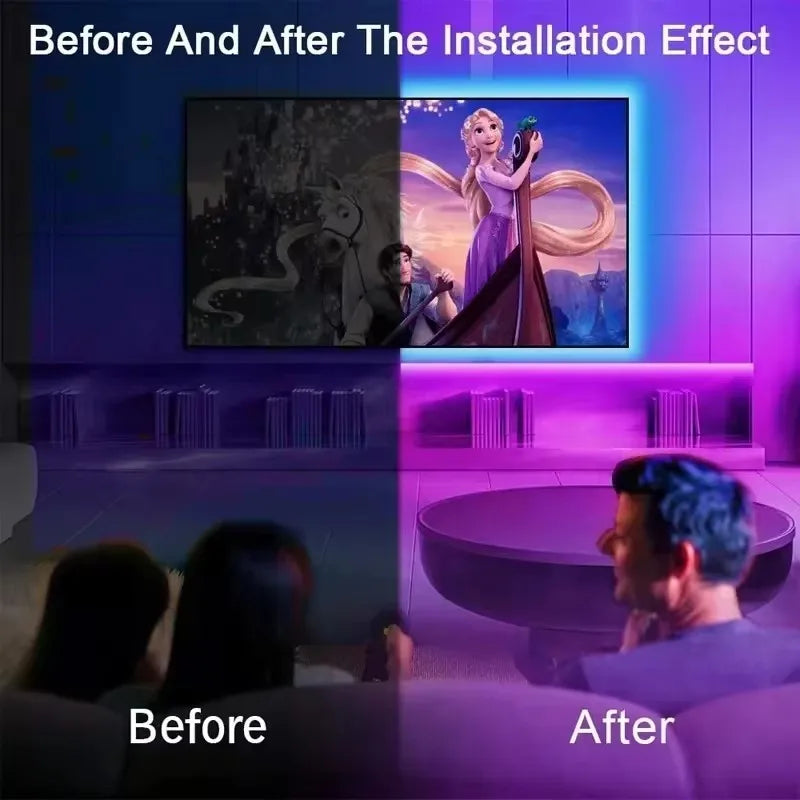 Bluetooth RGB LED Strip Lights – 5050 SMD Flexible Tape with App & Remote Control | TV Backlight & Gaming Room Decor