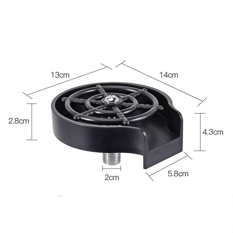 Automatic High-Pressure Cup Rinser for Sink – Stainless Steel Bar Glass Washer for Kitchen, Coffee Pitchers, and Counter Use