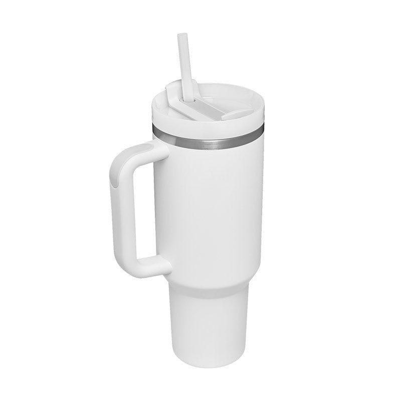 40oz Insulated Stainless Steel Tumbler with Handle & Straw – Spill-Proof Vacuum Coffee Cup with Lid – Travel Mug for Car, Gym, Office