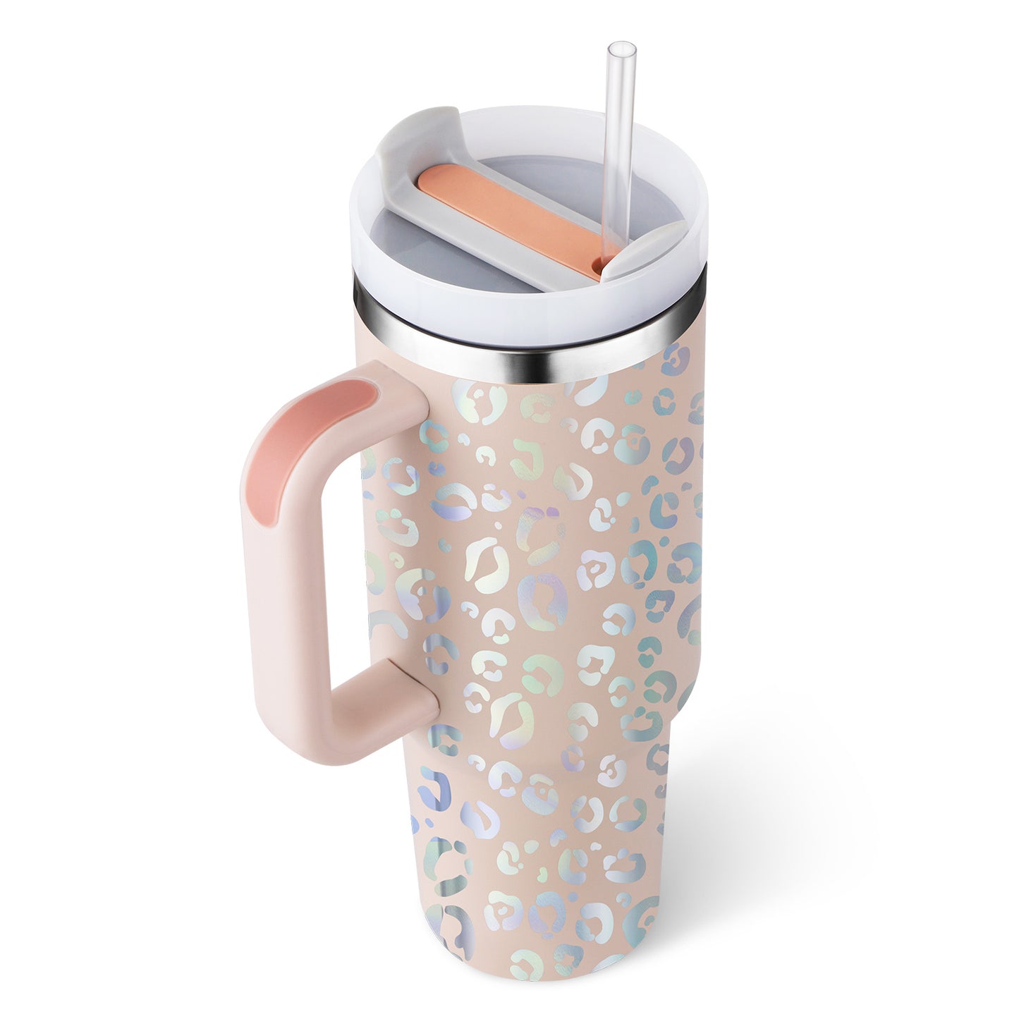 40oz Insulated Stainless Steel Tumbler with Handle & Straw – Spill-Proof Vacuum Coffee Cup with Lid – Travel Mug for Car, Gym, Office