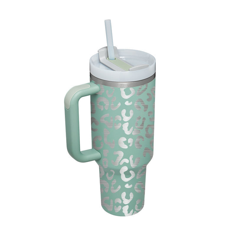40oz Insulated Stainless Steel Tumbler with Handle & Straw – Spill-Proof Vacuum Coffee Cup with Lid – Travel Mug for Car, Gym, Office