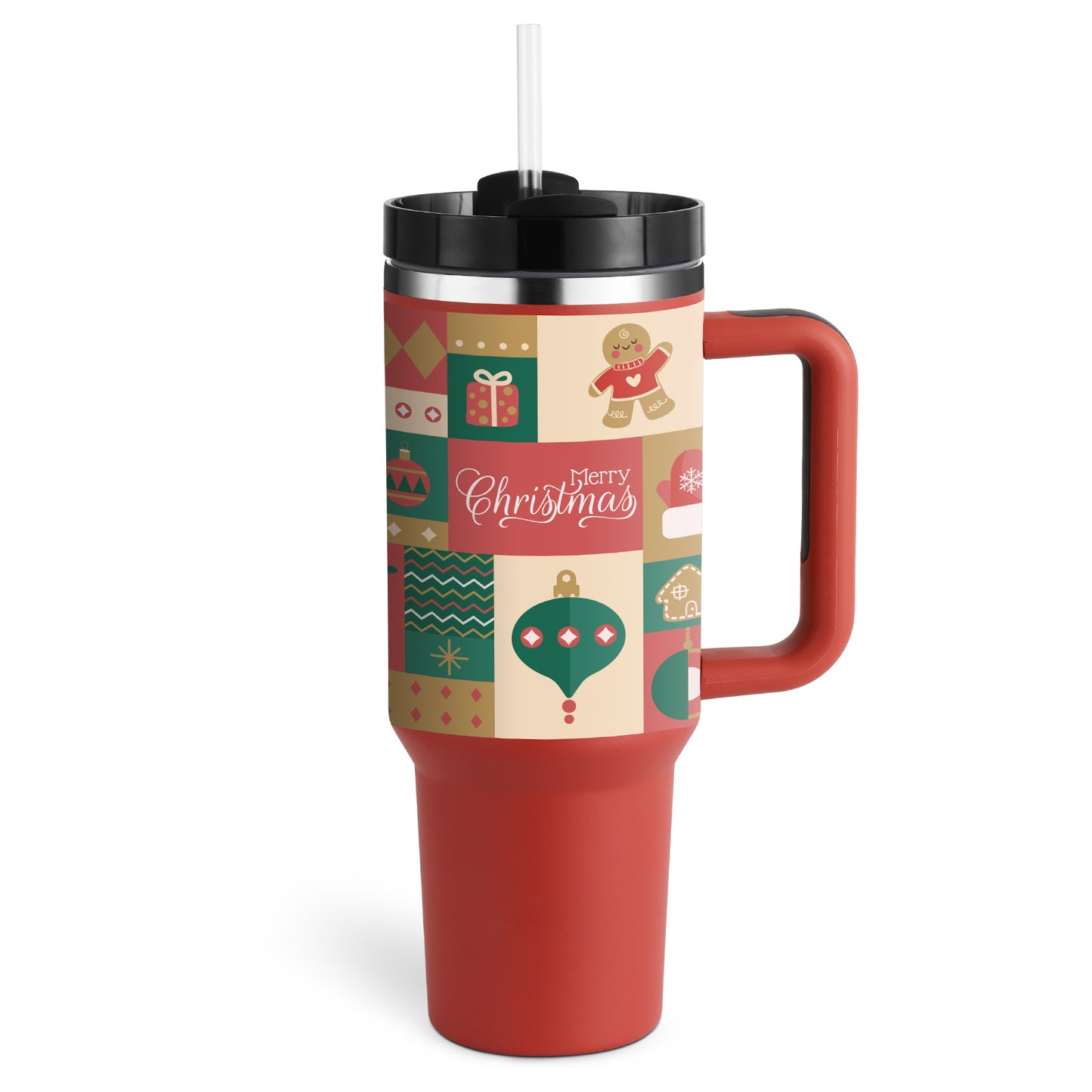 40oz Insulated Stainless Steel Tumbler with Handle & Straw – Spill-Proof Vacuum Coffee Cup with Lid – Travel Mug for Car, Gym, Office