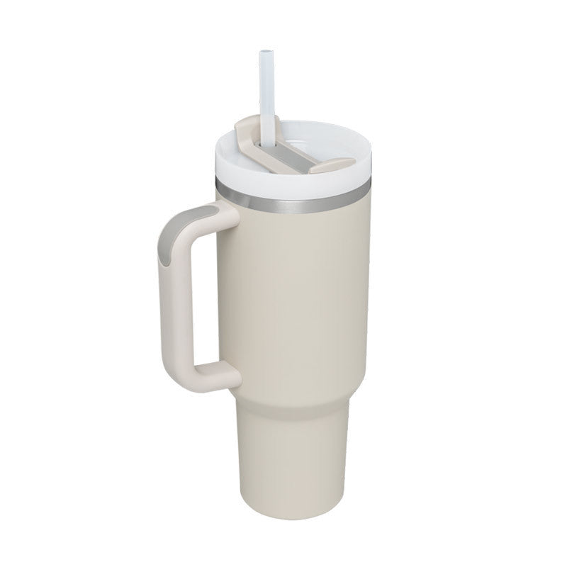40oz Insulated Stainless Steel Tumbler with Handle & Straw – Spill-Proof Vacuum Coffee Cup with Lid – Travel Mug for Car, Gym, Office