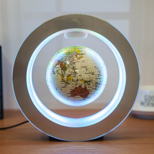Round LED World Map Floating Globe – Magnetic Levitation Light | Anti-Gravity Desk Decor