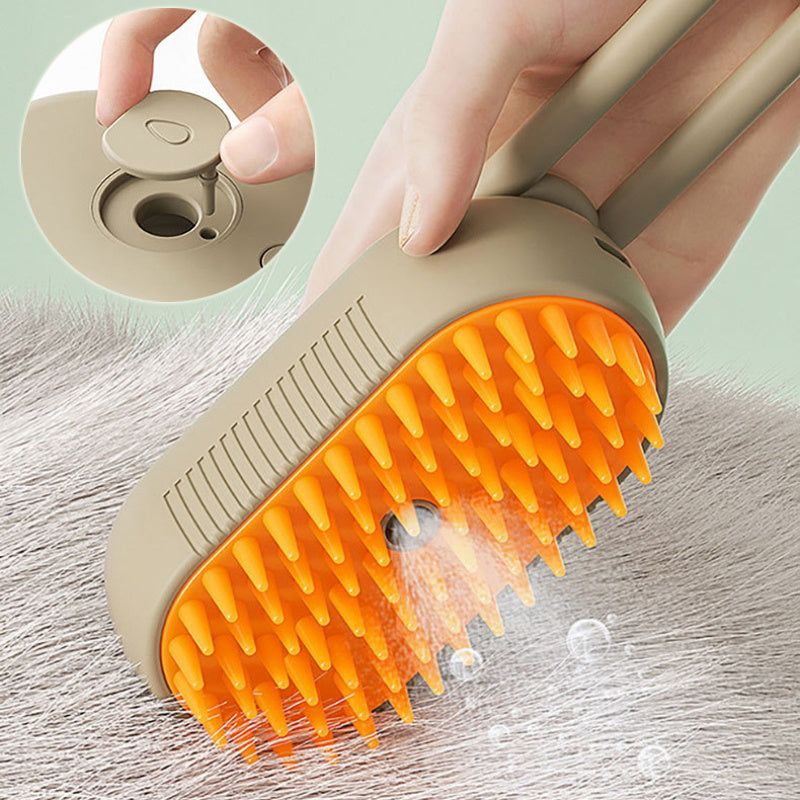 3-in-1 Cat & Dog Steam Brush – Electric Grooming Comb with Massage, Hair Removal & Spray Function
