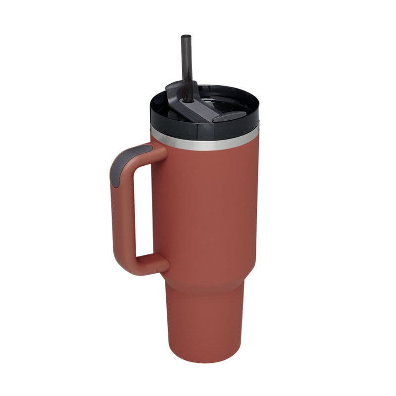 40oz Insulated Stainless Steel Tumbler with Handle & Straw – Spill-Proof Vacuum Coffee Cup with Lid – Travel Mug for Car, Gym, Office