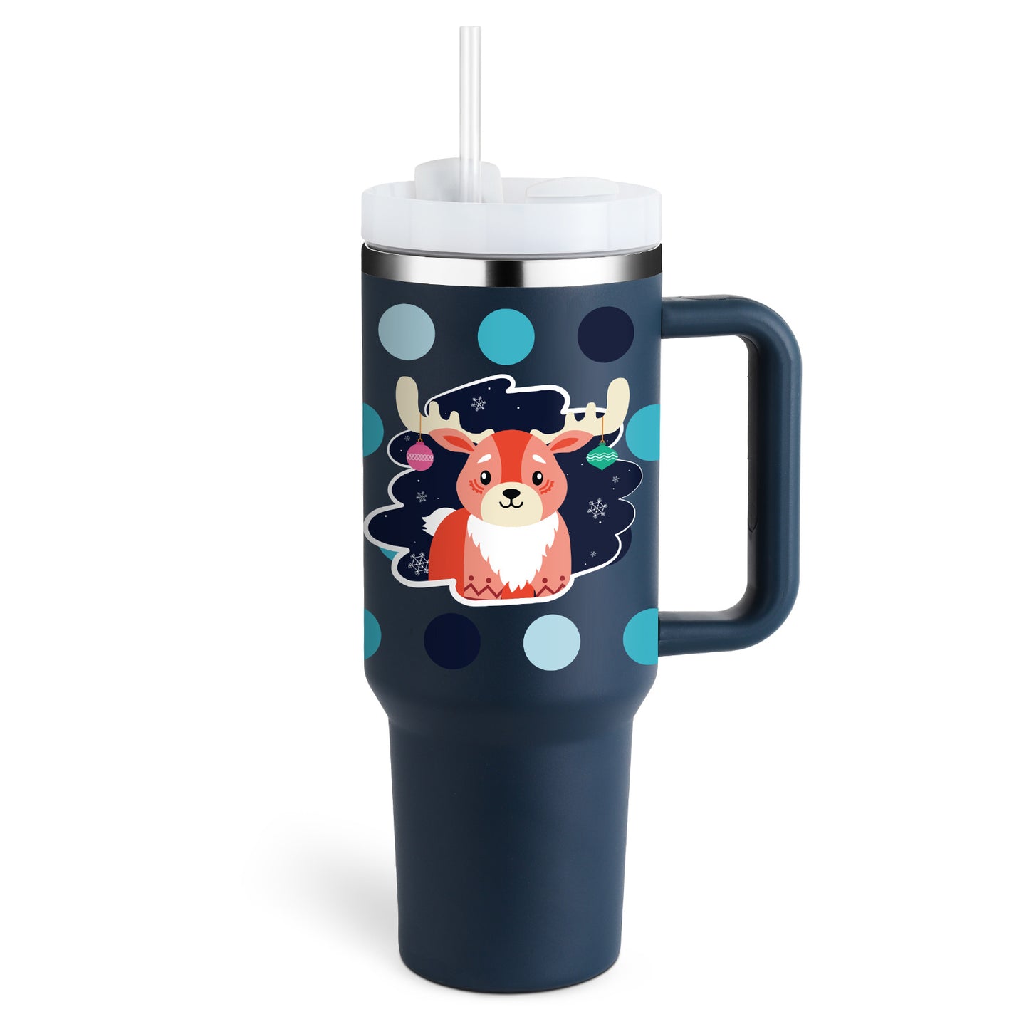 40oz Insulated Stainless Steel Tumbler with Handle & Straw – Spill-Proof Vacuum Coffee Cup with Lid – Travel Mug for Car, Gym, Office
