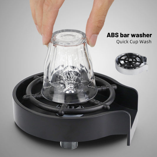 Automatic High-Pressure Cup Rinser for Sink – Stainless Steel Bar Glass Washer for Kitchen, Coffee Pitchers, and Counter Use