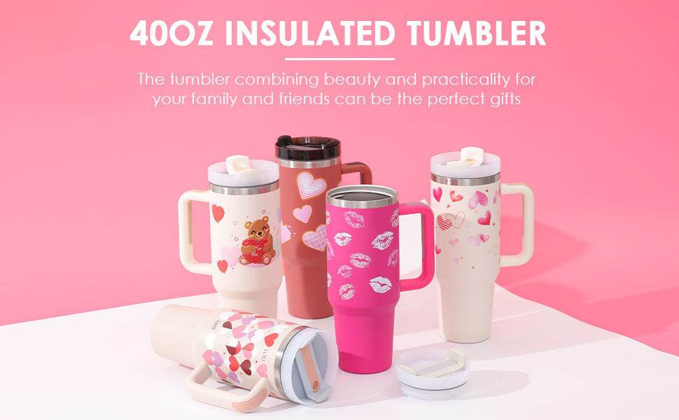 40oz Insulated Stainless Steel Tumbler with Handle & Straw – Spill-Proof Vacuum Coffee Cup with Lid – Travel Mug for Car, Gym, Office - Roy's Superstore