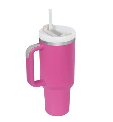 40oz Insulated Stainless Steel Tumbler with Handle & Straw – Spill-Proof Vacuum Coffee Cup with Lid – Travel Mug for Car, Gym, Office