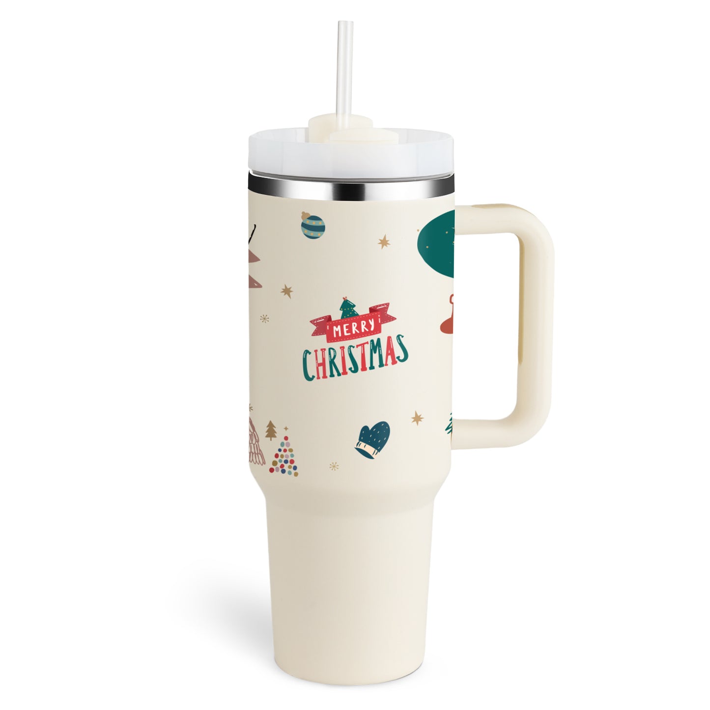 40oz Insulated Stainless Steel Tumbler with Handle & Straw – Spill-Proof Vacuum Coffee Cup with Lid – Travel Mug for Car, Gym, Office