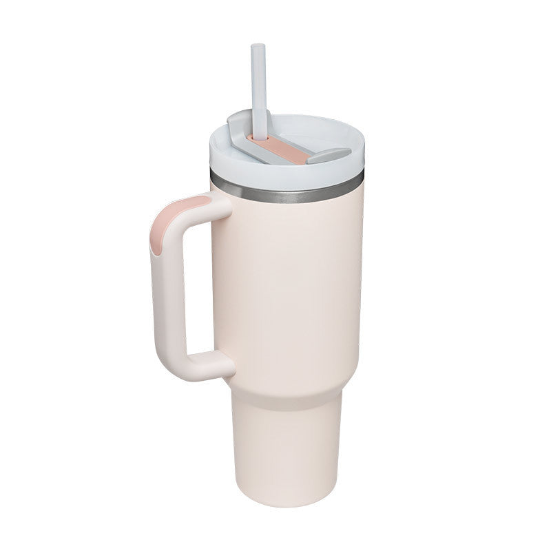 40oz Insulated Stainless Steel Tumbler with Handle & Straw – Spill-Proof Vacuum Coffee Cup with Lid – Travel Mug for Car, Gym, Office