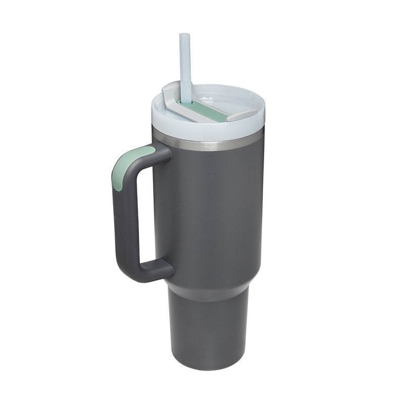 40oz Insulated Stainless Steel Tumbler with Handle & Straw – Spill-Proof Vacuum Coffee Cup with Lid – Travel Mug for Car, Gym, Office - Roy's Superstore
