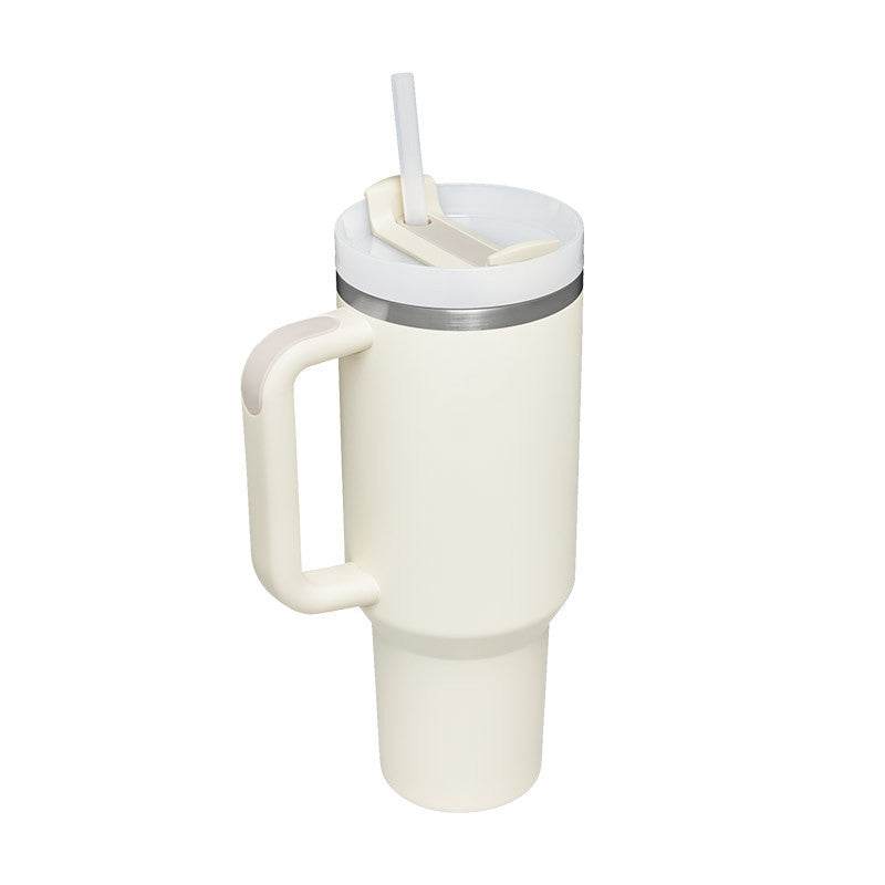 40oz Insulated Stainless Steel Tumbler with Handle & Straw – Spill-Proof Vacuum Coffee Cup with Lid – Travel Mug for Car, Gym, Office - Roy's Superstore