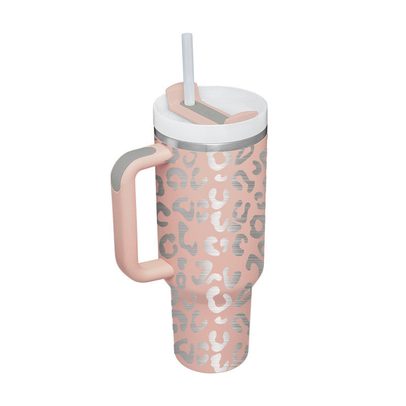 40oz Insulated Stainless Steel Tumbler with Handle & Straw – Spill-Proof Vacuum Coffee Cup with Lid – Travel Mug for Car, Gym, Office
