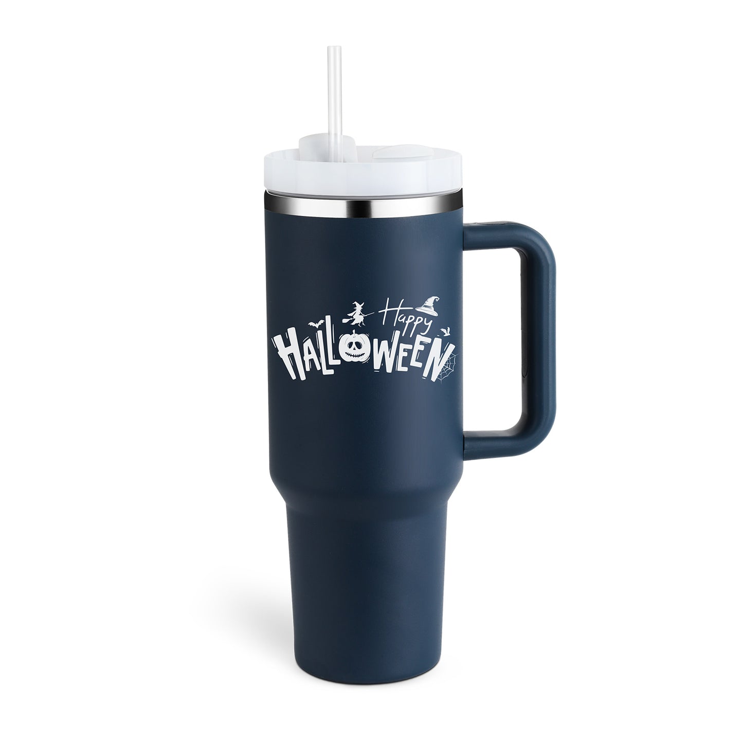40oz Insulated Stainless Steel Tumbler with Handle & Straw – Spill-Proof Vacuum Coffee Cup with Lid – Travel Mug for Car, Gym, Office