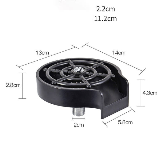 Automatic High-Pressure Cup Rinser for Sink – Stainless Steel Bar Glass Washer for Kitchen, Coffee Pitchers, and Counter Use