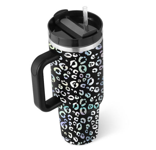 40oz Insulated Stainless Steel Tumbler with Handle & Straw – Spill-Proof Vacuum Coffee Cup with Lid – Travel Mug for Car, Gym, Office