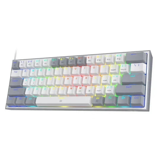 Top! Redragon K617 Fizz 60% Wired RGB Gaming Keyboard, 61 Keys Hot-Swap Compact Mechanical Keyboard Red Switch