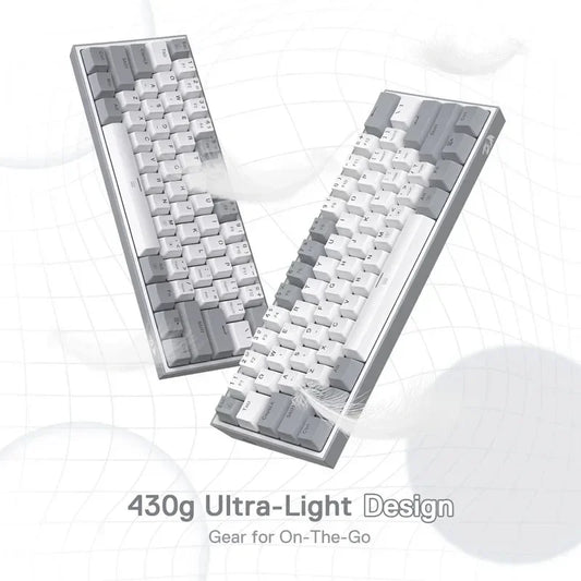 Top! Redragon K617 Fizz 60% Wired RGB Gaming Keyboard, 61 Keys Hot-Swap Compact Mechanical Keyboard Red Switch