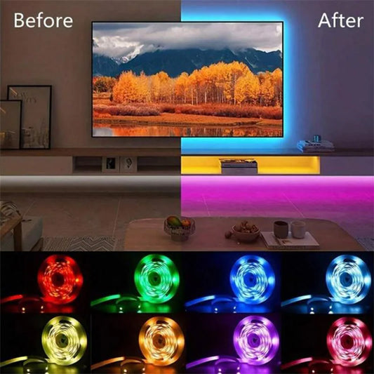 Bluetooth RGB LED Strip Lights – 5050 SMD Flexible Tape with App & Remote Control | TV Backlight & Gaming Room Decor