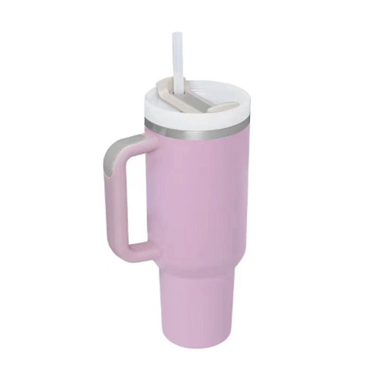 40oz Insulated Stainless Steel Tumbler with Handle & Straw – Spill-Proof Vacuum Coffee Cup with Lid – Travel Mug for Car, Gym, Office