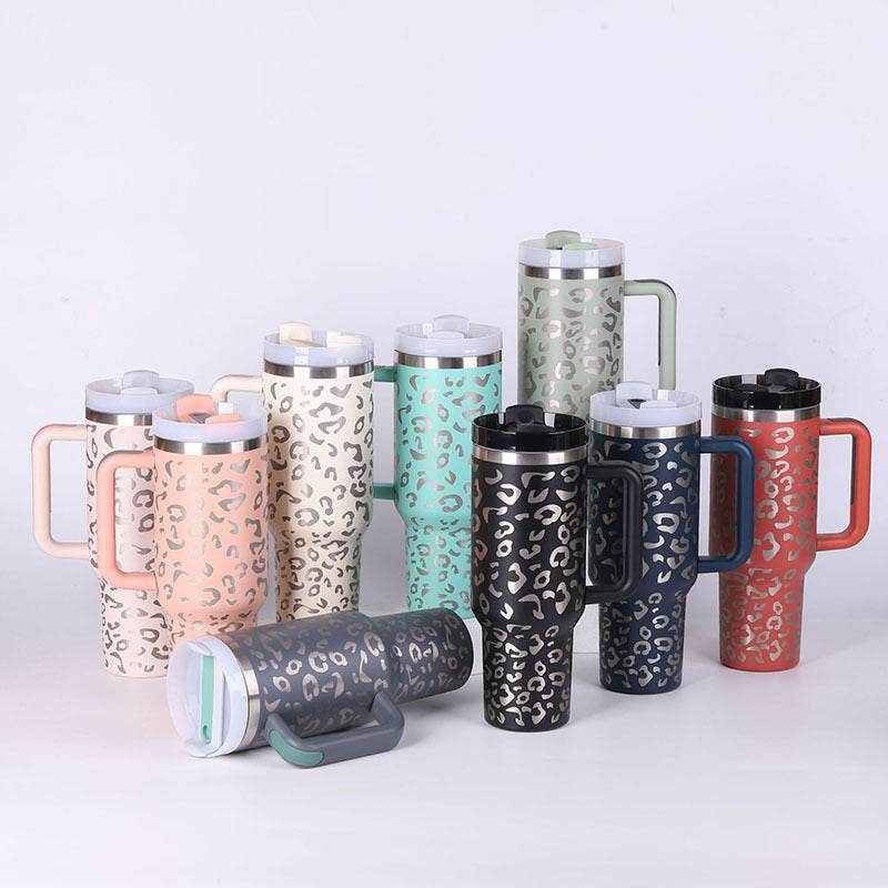 40oz Insulated Stainless Steel Tumbler with Handle & Straw – Spill-Proof Vacuum Coffee Cup with Lid – Travel Mug for Car, Gym, Office - Roy's Superstore