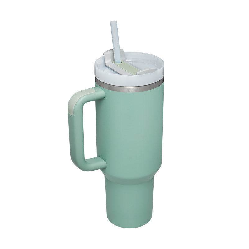 40oz Insulated Stainless Steel Tumbler with Handle & Straw – Spill-Proof Vacuum Coffee Cup with Lid – Travel Mug for Car, Gym, Office - Roy's Superstore