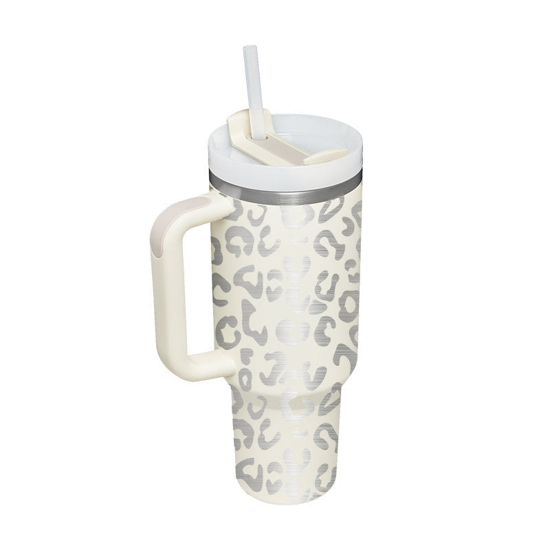 40oz Insulated Stainless Steel Tumbler with Handle & Straw – Spill-Proof Vacuum Coffee Cup with Lid – Travel Mug for Car, Gym, Office