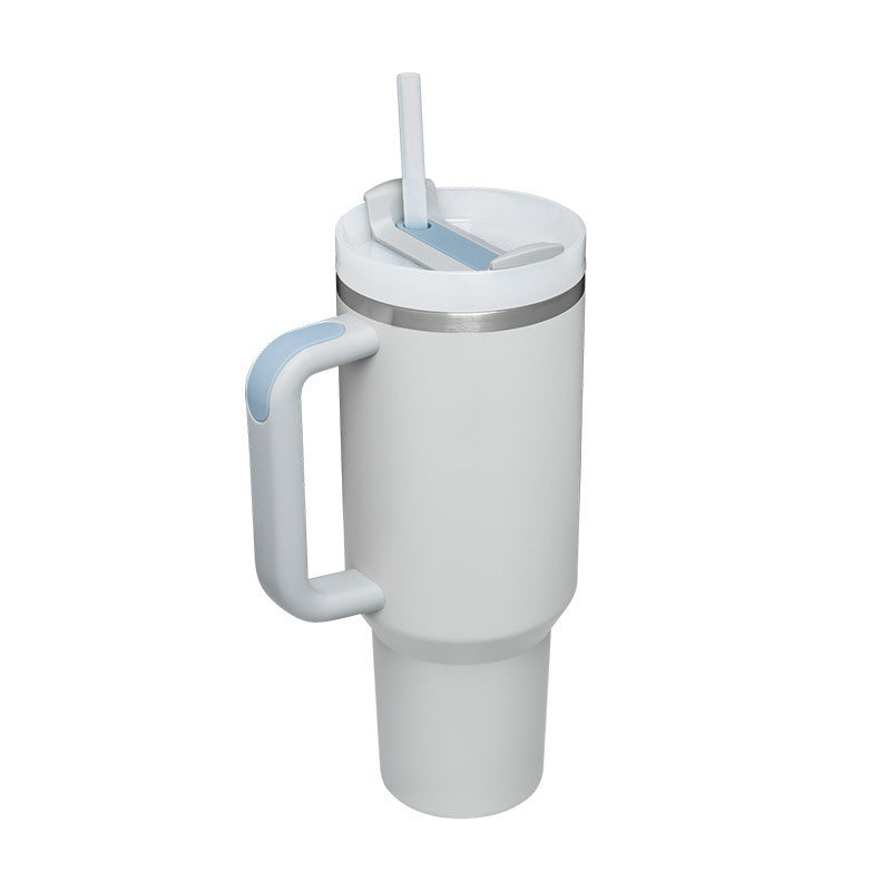 40oz Insulated Stainless Steel Tumbler with Handle & Straw – Spill-Proof Vacuum Coffee Cup with Lid – Travel Mug for Car, Gym, Office