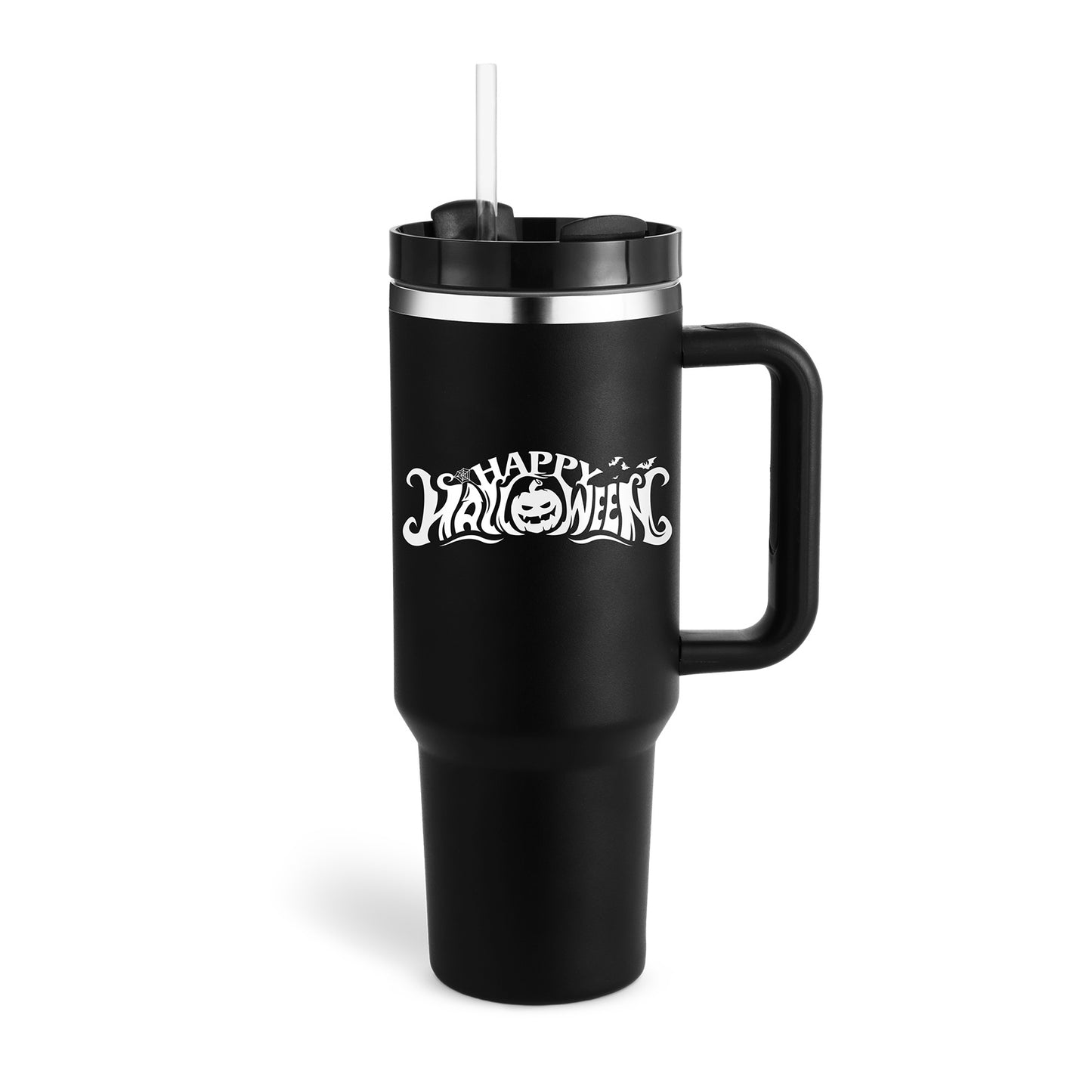 40oz Insulated Stainless Steel Tumbler with Handle & Straw – Spill-Proof Vacuum Coffee Cup with Lid – Travel Mug for Car, Gym, Office