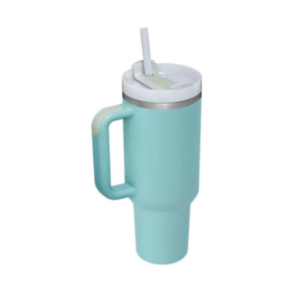 40oz Insulated Stainless Steel Tumbler with Handle & Straw – Spill-Proof Vacuum Coffee Cup with Lid – Travel Mug for Car, Gym, Office