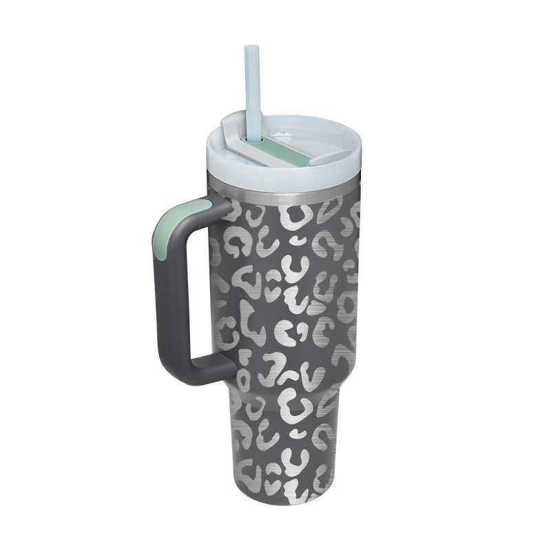 40oz Insulated Stainless Steel Tumbler with Handle & Straw – Spill-Proof Vacuum Coffee Cup with Lid – Travel Mug for Car, Gym, Office